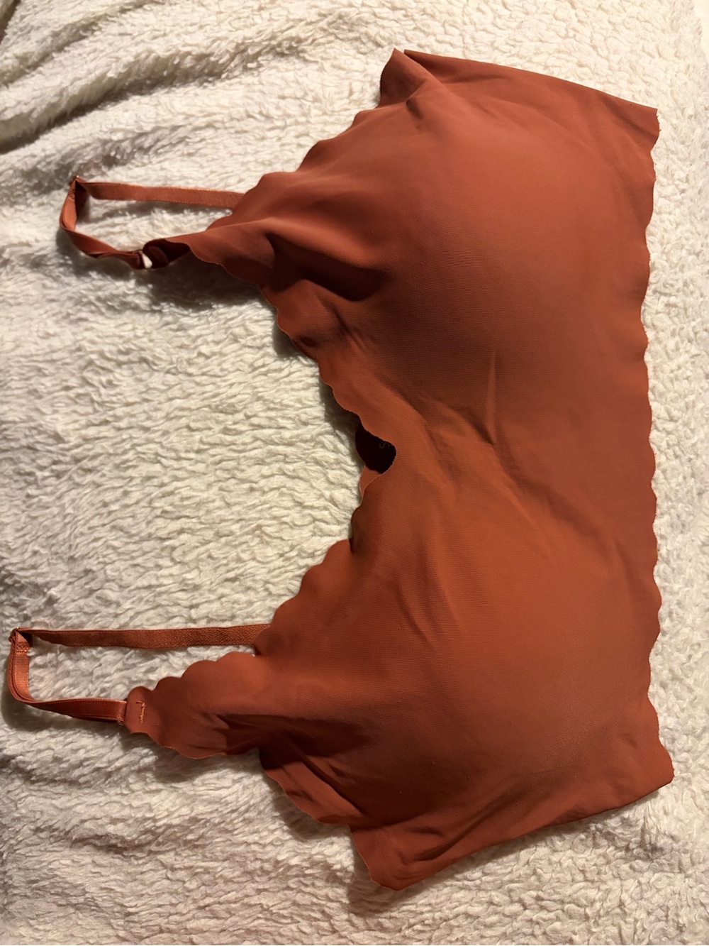 Seamless Scallop Bralette in Rust